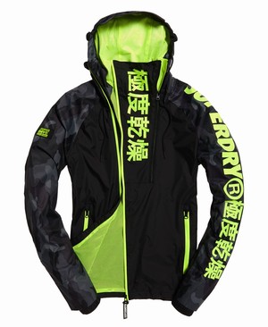 Superdry Japan Edition Cagoule Férfi Kabát Fekete/Camo/Sárga | SMXEN6104